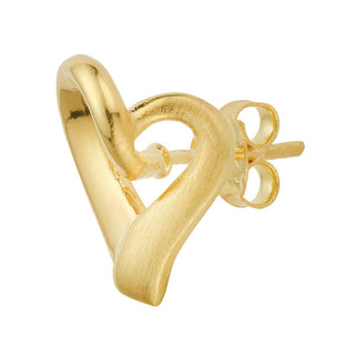 Gold plated sterling silver spiral heart stud earrings by Gexist®