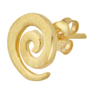 Gold plated sterling silver stud earrings with a beautiful spiral by Gexist®