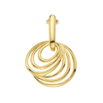 Gold plated sterling silver stud earrings with asymmetrical dangling hoops in a modern look by Gexist®