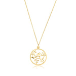 Gold plated sterling silver tree and bird pendant by Gexist®