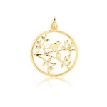 Gold plated sterling silver tree and bird pendant by Gexist®