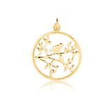 Gold plated sterling silver tree and bird pendant by Gexist®