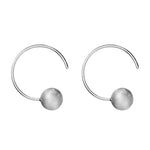Hoop Sterling Silver Earrings with Ball Raff Finish by Gexist®