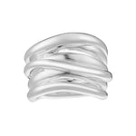 Intertwined mat and shiny Sterling Silver Ring by Gexist®
