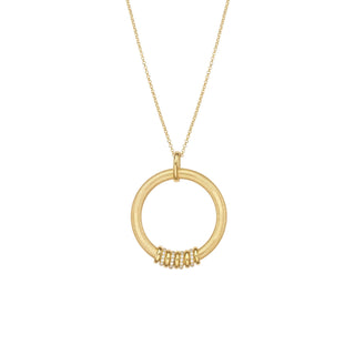 Long necklace with pendant in 18kt yellow gold plating sterling silver by Gexist®