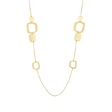 Long necklace with rolo chain in 18k yellow gold plating sterling silver, seventies design by Gexist®