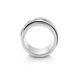 Massive sterling silver ring with a wide Mummy band effect by Gexist®