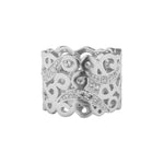 Matte Sterling Silver Ring with Zirconia in Art Deco Design by Gexist®