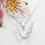 Medium Silver Butterfly Necklace (MB095P) by Gexist®