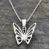 Medium Silver Butterfly Necklace (MB095P) by Gexist®