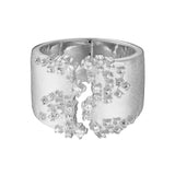 Milky Way Raff Finish Sterling Silver Ring With White CZ 1mm Round by Gexist®