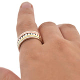 Mixed Metal Beads And Bands Ring (MI712) by Gexist®
