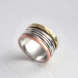 Mixed Metal Ribbon Bands Ring (MI711) by Gexist®