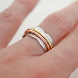 Mixed Metal Scalloped Spinning Ring (MI704) by Gexist®