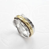 Mixed Metal Spinning Leaf Ring (MI702) by Gexist®