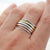 Mixed Metal Spinning Waves Ring (MI703) by Gexist®