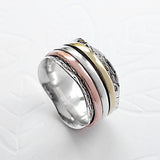 Mixed Metal Spinning Waves Ring (MI703) by Gexist®