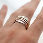 Mixed Metal Triple Scalloped Spinning Ring (MI705) by Gexist®