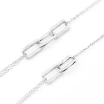 Necklace in Sterling Silver made up of several elements with different finishes between brushed and shiny by Gexist®