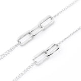 Necklace in Sterling Silver made up of several elements with different finishes between brushed and shiny by Gexist®