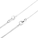 Necklace in Sterling Silver made up of several ovals of different sizes and finishes between brushed and shiny by Gexist®