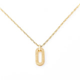 Necklace in Sterling Silver with yellow gold plating and marine link chain with flat oval pendant by Gexist®