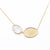 Necklace in Sterling Silver with yellow gold plating with an oval mother-of-pearl ring and a second flat ring by Gexist®