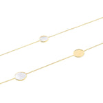 Necklace in Sterling Silver with yellow gold plating with different oval rings with mother of pearl and flat rings by Gexist®