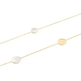 Necklace in Sterling Silver with yellow gold plating with different oval rings with mother of pearl and flat rings by Gexist®