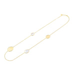 Necklace in Sterling Silver with yellow gold plating with different oval rings with mother of pearl and flat rings by Gexist®