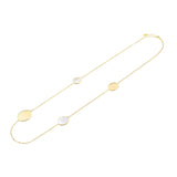 Necklace in Sterling Silver with yellow gold plating with different oval rings with mother of pearl and flat rings by Gexist®
