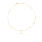 Necklace in gold plating sterling silver with coin-shaped charm's and small amazonites by Gexist®