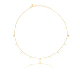 Necklace in gold plating sterling silver with coin-shaped charm's and small amazonites by Gexist®
