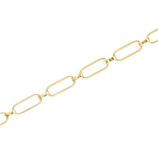 Necklace in gold plating sterling silver with shiny "rectangle shape" rings by Gexist®