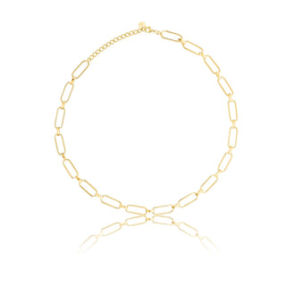 Necklace in gold plating sterling silver with shiny "rectangle shape" rings by Gexist®