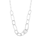 Necklace in platinum-plated sterling silver, paperclip shape by Gexist®