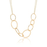 Necklace in sterling silver, with oval intertwined links, in raff and shiny finish by Gexist®