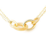 Necklace in yellow gold plating sterling silver with rings of different sizes by Gexist®