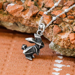 Oxidised Origami Bunny Necklace (MZA025) by Gexist®
