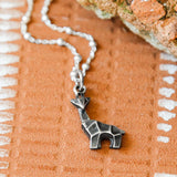Oxidised Origami Giraffe Necklace (MZA028) by Gexist®