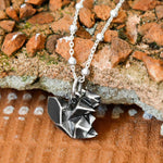 Oxidised Origami Squirrel Necklace (MZA027) by Gexist®