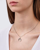 Pendant in sterling silver with oxidised part in the shape of a moon by Gexist®