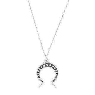 Pendant in sterling silver with oxidised part in the shape of a moon by Gexist®