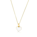 Pendant with a beautiful mother-of-pearl heart and gold plating sterling silver by Gexist®