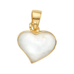 Pendant with a beautiful mother-of-pearl heart and gold plating sterling silver by Gexist®