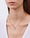 Pendant with a beautiful round mother-of-pearl and gold plating sterling silver by Gexist®