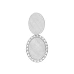 Platinum plated sterling silver stud earrings with 2 brushed oval design by Gexist®