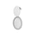 Platinum plated sterling silver stud earrings with 2 brushed oval design by Gexist®
