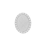 Platinum plated sterling silver stud earrings with a brushed oval design by Gexist®