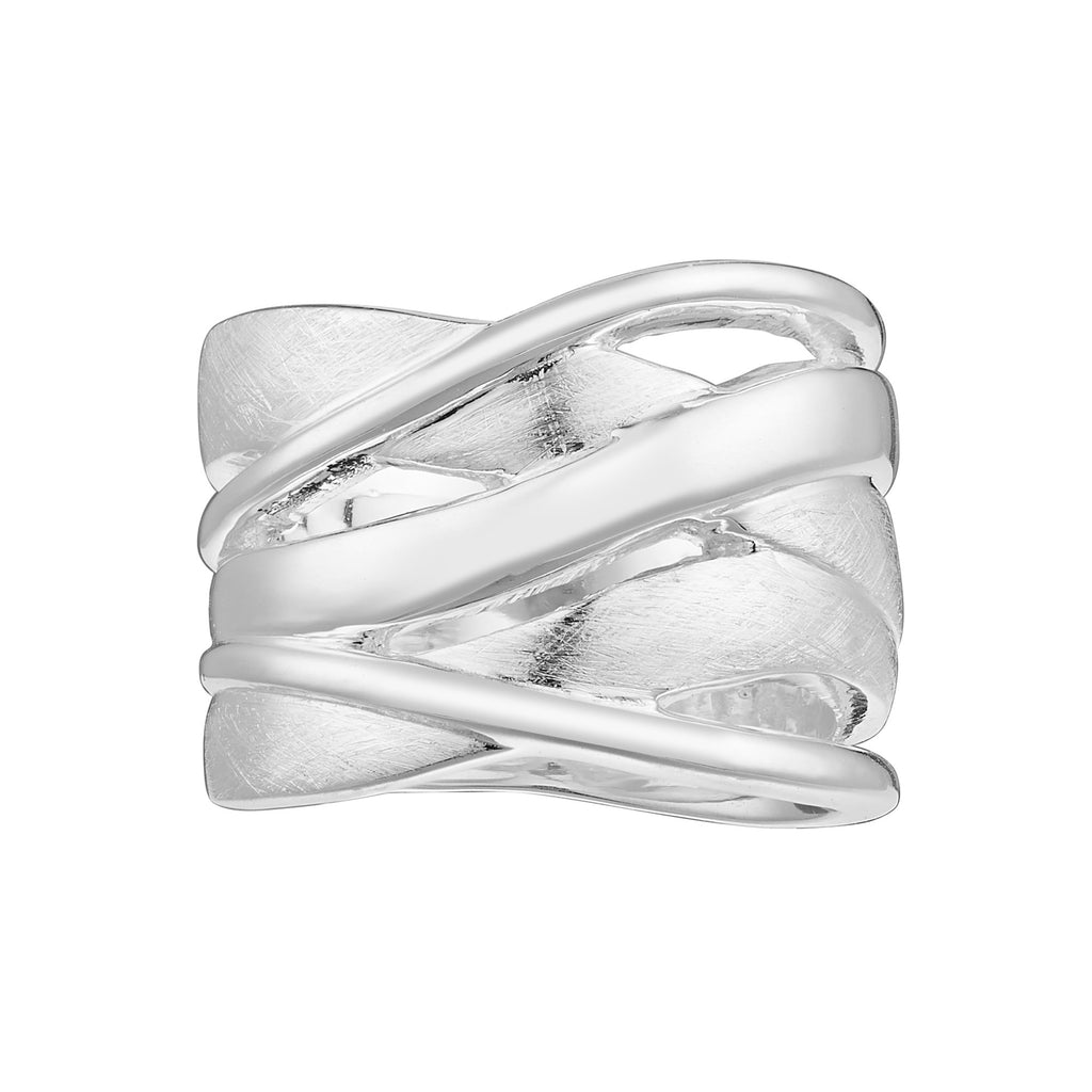 Rattan Raff and Shiny Finish Sterling Silver Ring by Gexist®